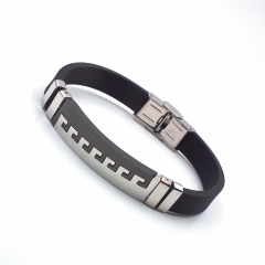 Men stainless steel Leather bangles