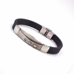 Men stainless steel Leather bangles