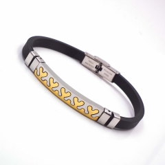 Men stainless steel Leather bangles
