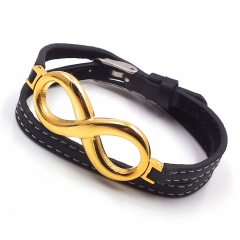 Men stainless steel Leather bangles