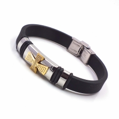 Men stainless steel Leather bangles