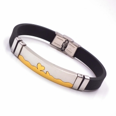 Men stainless steel Leather bangles