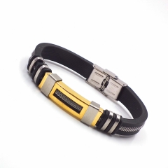 Men stainless steel Leather bangles