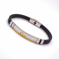 Men stainless steel Leather bangles