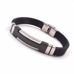 Men stainless steel Leather bangles