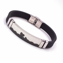 Men stainless steel Leather bangles