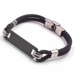 Men stainless steel Leather bangles