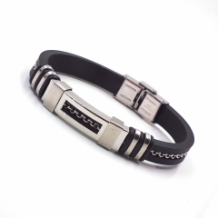 Men stainless steel Leather bangles