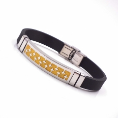 Men stainless steel Leather bangles