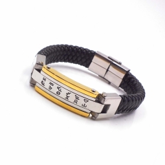 Men stainless steel Leather bangles