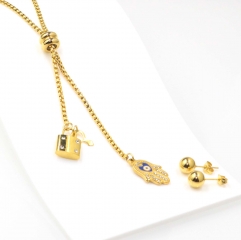 Stainless steel jewelry set, necklace and earrings wholesale