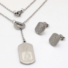 Stainless steel jewelry set, necklace and earrings wholesale