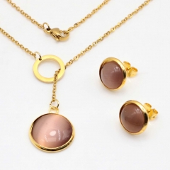 Stainless steel jewelry set, necklace and earrings wholesale