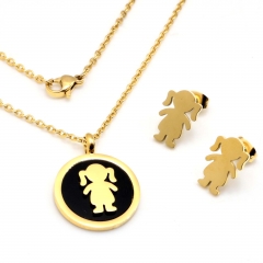 Stainless steel jewelry set, necklace and earrings wholesale