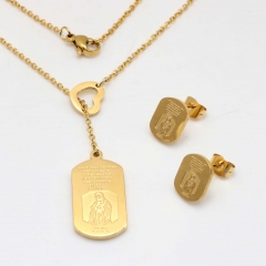 Stainless steel jewelry set, necklace and earrings wholesale