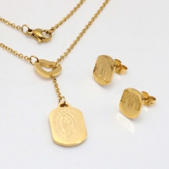 Stainless steel jewelry set, necklace and earrings wholesale