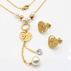 Stainless steel jewelry set, necklace and earrings wholesale