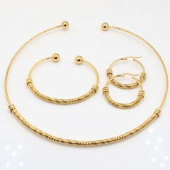 Stainless steel jewelry set, necklace and earrings and bracelet wholesale