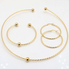 Stainless steel jewelry set, necklace and earrings and bracelet wholesale