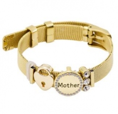 Stainless steel mesh bracelet + Alloy accessories Keeper woman bracelet