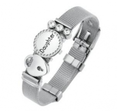 Stainless steel mesh bracelet + Alloy accessories Keeper woman bracelet