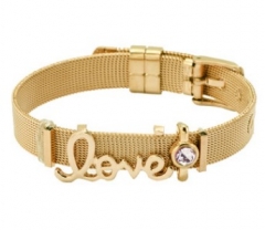 Stainless steel mesh bracelet + Alloy accessories Keeper woman bracelet