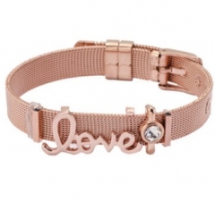 Stainless steel mesh bracelet + Alloy accessories Keeper woman bracelet