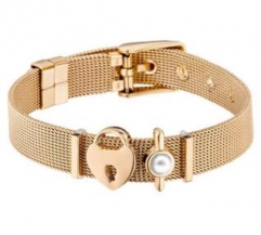 Stainless steel mesh bracelet + Alloy accessories Keeper woman bracelet