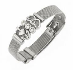 Stainless steel mesh bracelet + Alloy accessories Keeper woman bracelet