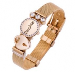 Stainless steel mesh bracelet + Alloy accessories Keeper woman bracelet