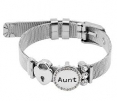 Stainless steel mesh bracelet + Alloy accessories Keeper woman bracelet