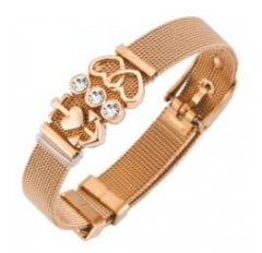 Stainless steel mesh bracelet + Alloy accessories Keeper woman bracelet