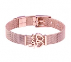 Stainless steel mesh bracelet + Alloy accessories Keeper woman bracelet
