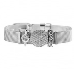Stainless steel mesh bracelet + Alloy accessories Keeper woman bracelet