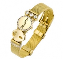 Stainless steel mesh bracelet + Alloy accessories Keeper woman bracelet