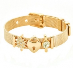 Stainless steel mesh bracelet + Alloy accessories Keeper woman bracelet