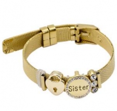 Stainless steel mesh bracelet + Alloy accessories Keeper woman bracelet