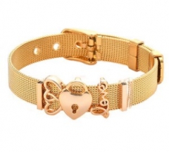 Stainless steel mesh bracelet + Alloy accessories Keeper woman bracelet