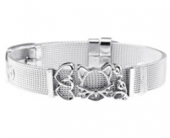 Stainless steel mesh bracelet + Alloy accessories Keeper woman bracelet