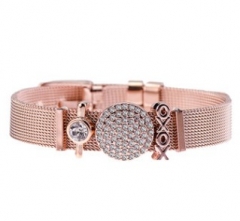 Stainless steel mesh bracelet + Alloy accessories Keeper woman bracelet