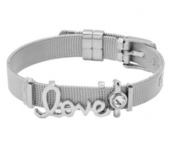Stainless steel mesh bracelet + Alloy accessories Keeper woman bracelet
