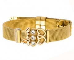 Stainless steel mesh bracelet + Alloy accessories Keeper woman bracelet
