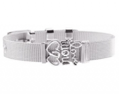 Stainless steel mesh bracelet + Alloy accessories Keeper woman bracelet