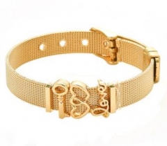 Stainless steel mesh bracelet + Alloy accessories Keeper woman bracelet