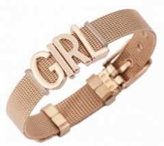 Stainless steel mesh bracelet + Alloy accessories Keeper woman bracelet
