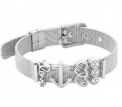 Stainless steel mesh bracelet + Alloy accessories Keeper woman bracelet