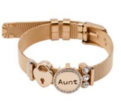 Stainless steel mesh bracelet + Alloy accessories Keeper woman bracelet