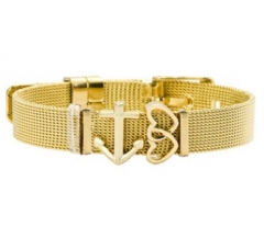 Stainless steel mesh bracelet + Alloy accessories Keeper woman bracelet
