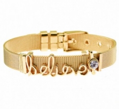 Stainless steel mesh bracelet + Alloy accessories Keeper woman bracelet