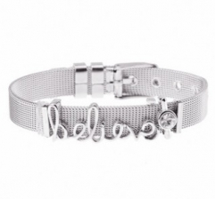 Stainless steel mesh bracelet + Alloy accessories Keeper woman bracelet